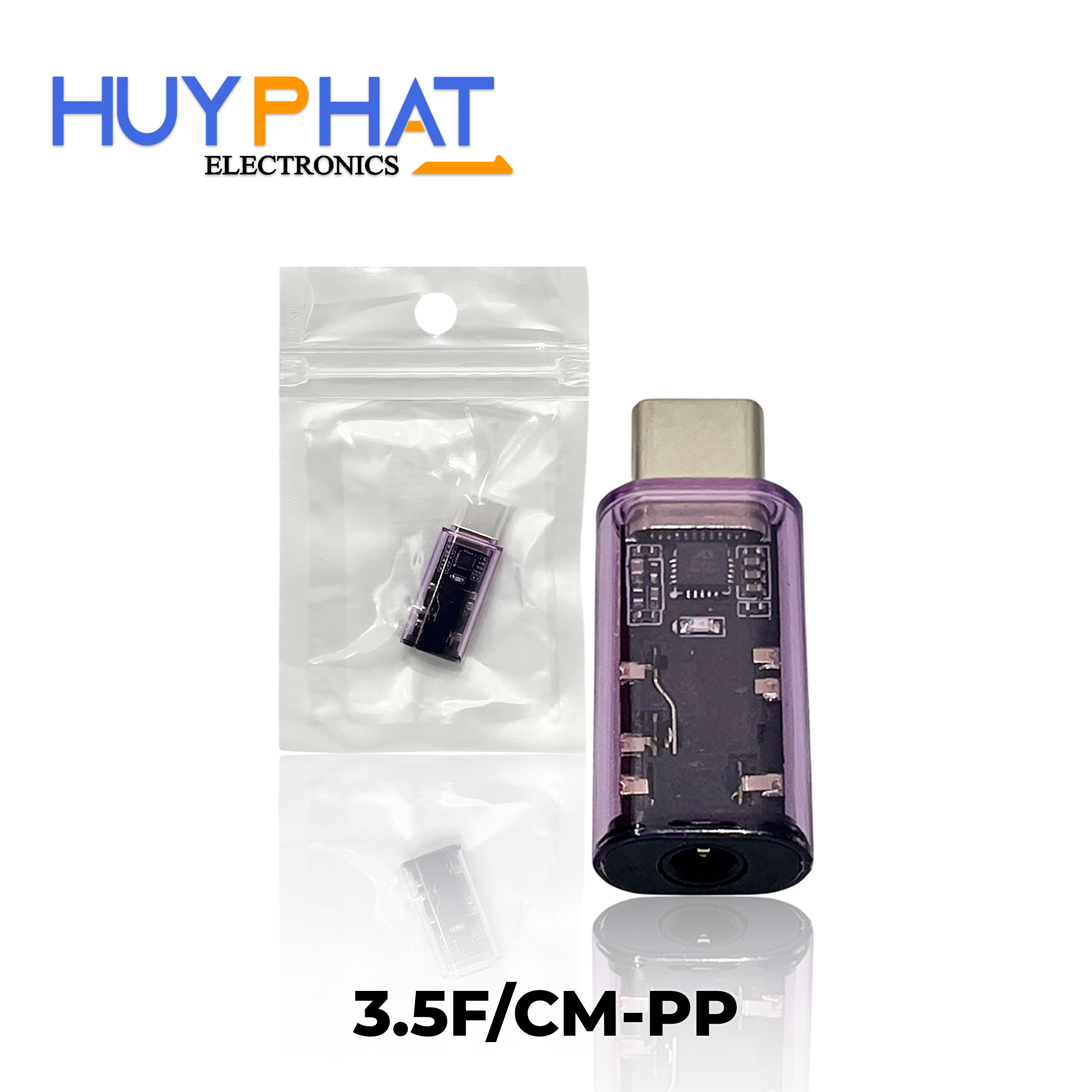 Đầu đổi Type-C -> Tai nghe 3.5mm Purple 3.5F/CM-PP
