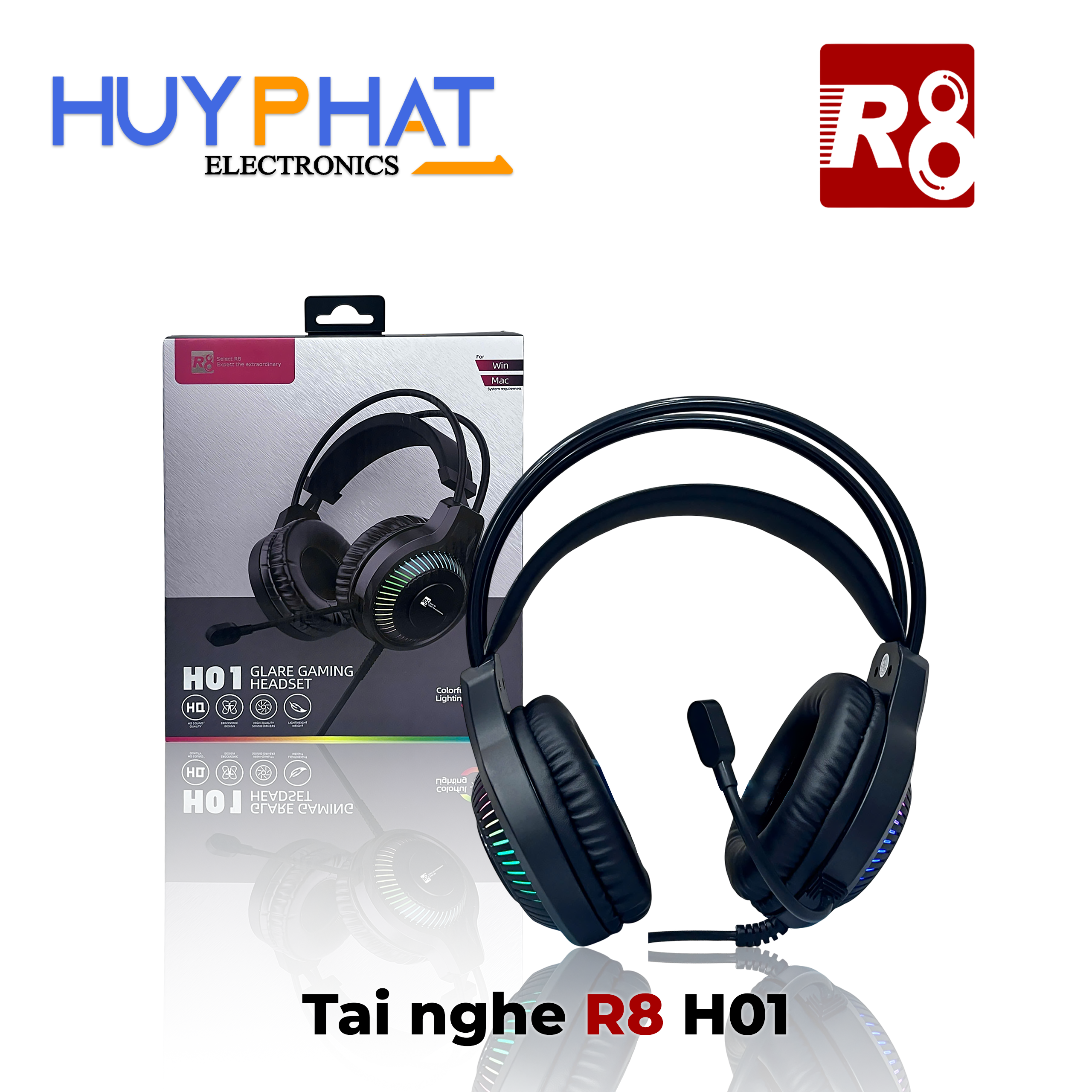 Headphone có dây USB Led R8 H01