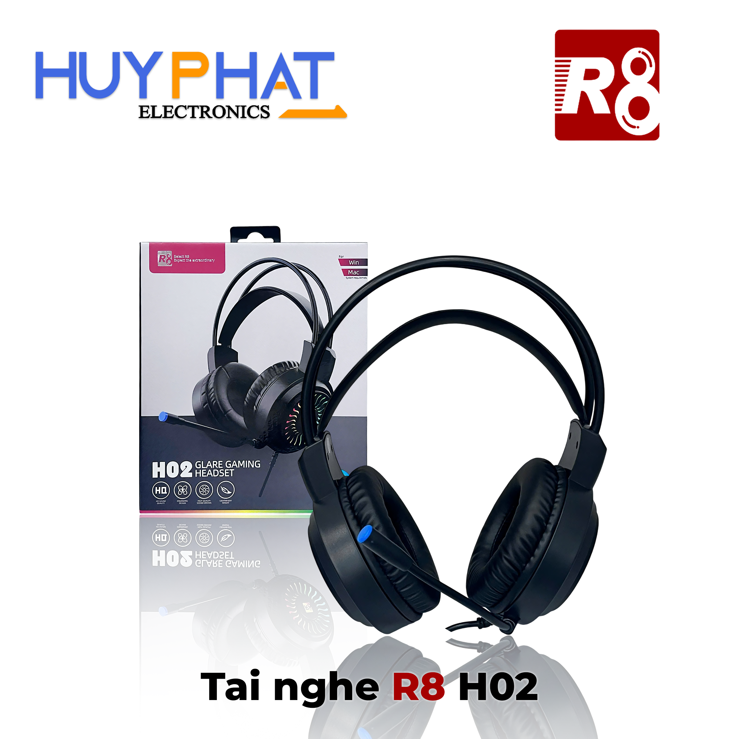 Headphone có dây USB Led R8 H02