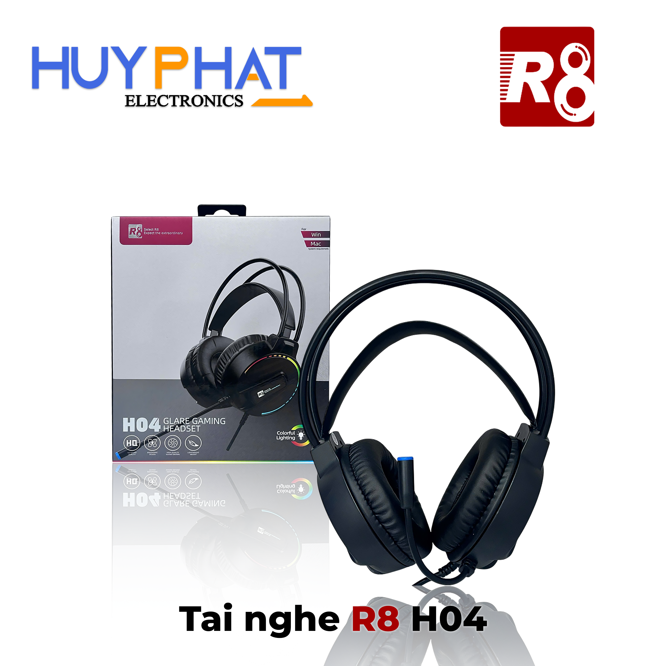 Headphone có dây USB Led R8 H04
