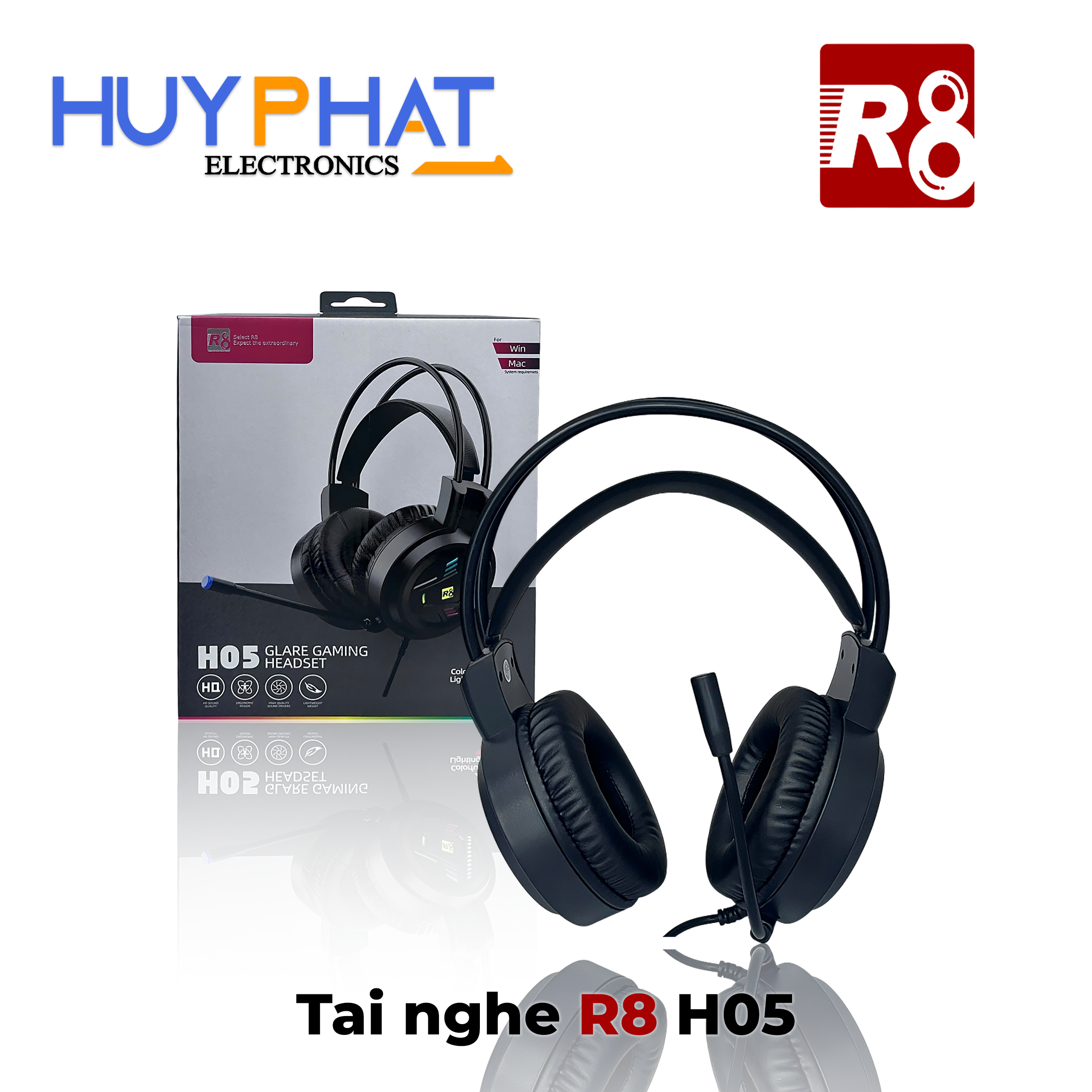 Headphone có dây USB Led R8 H05