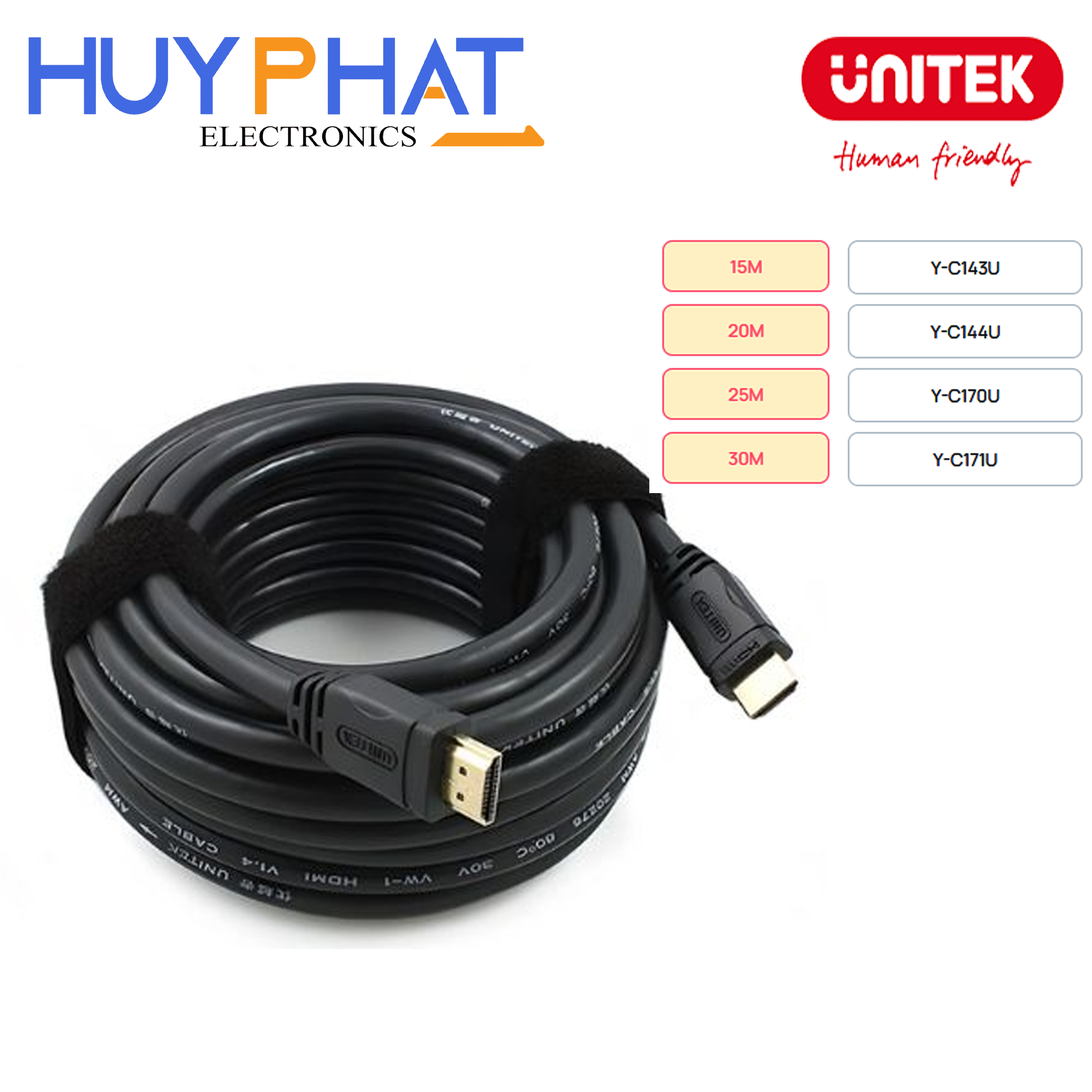 Cáp HDMI 1.4 4K@30Hz dài đến 30M UNITEK