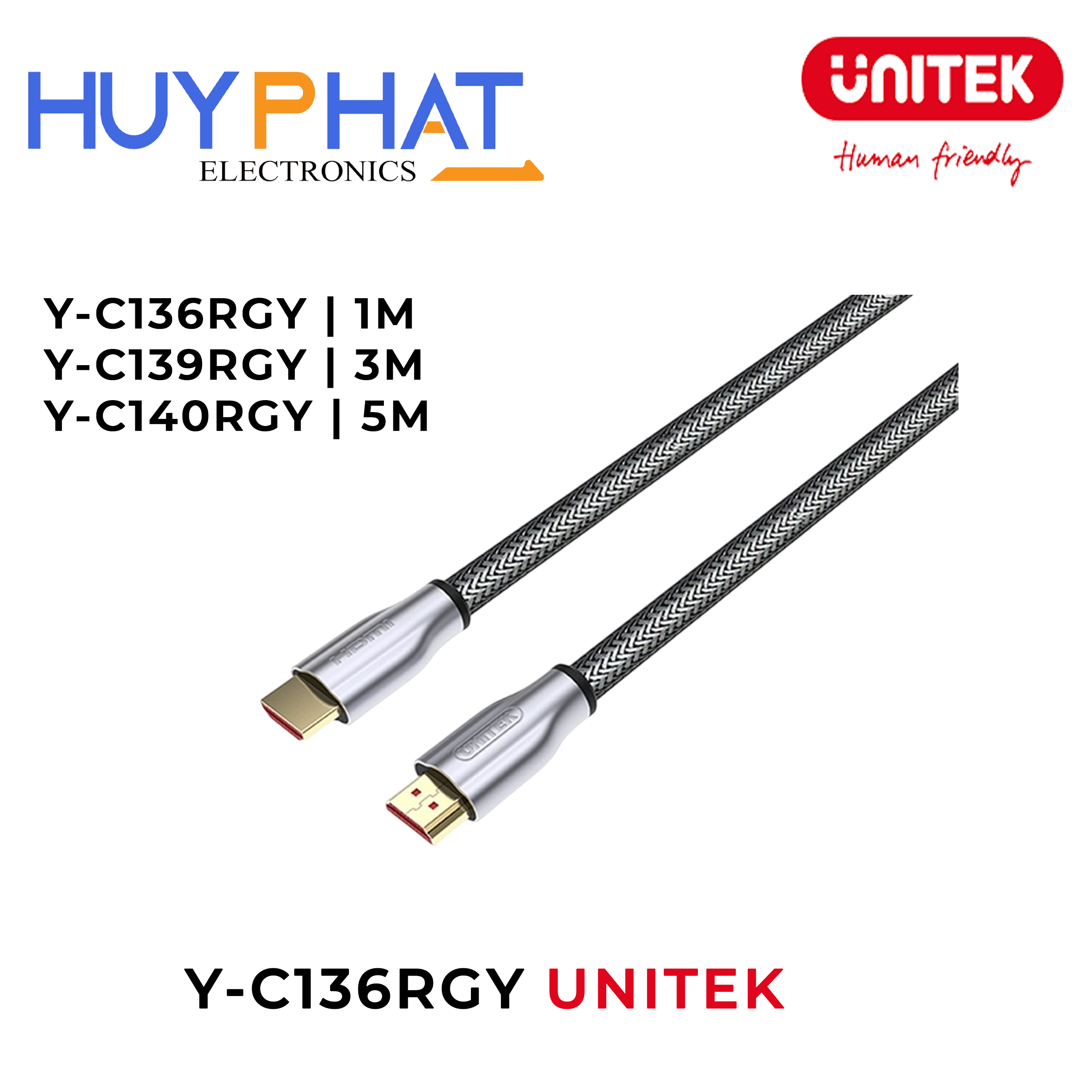 Cáp HDMI 2.0 4K@60Hz dài tới 5M UNITEK Y-C136RGY