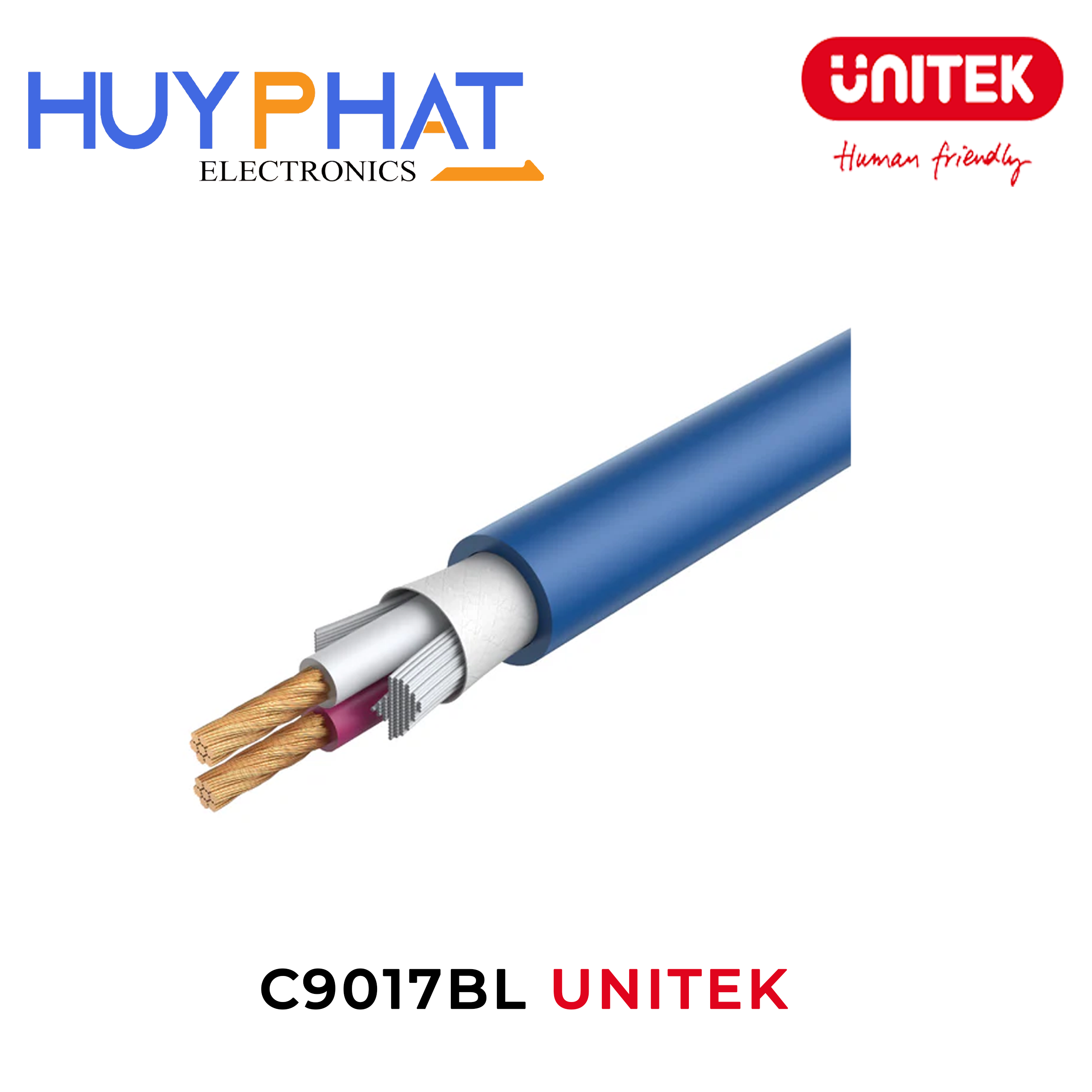 Cáp loa sân khấu dài 100M UNITEK C9017BL