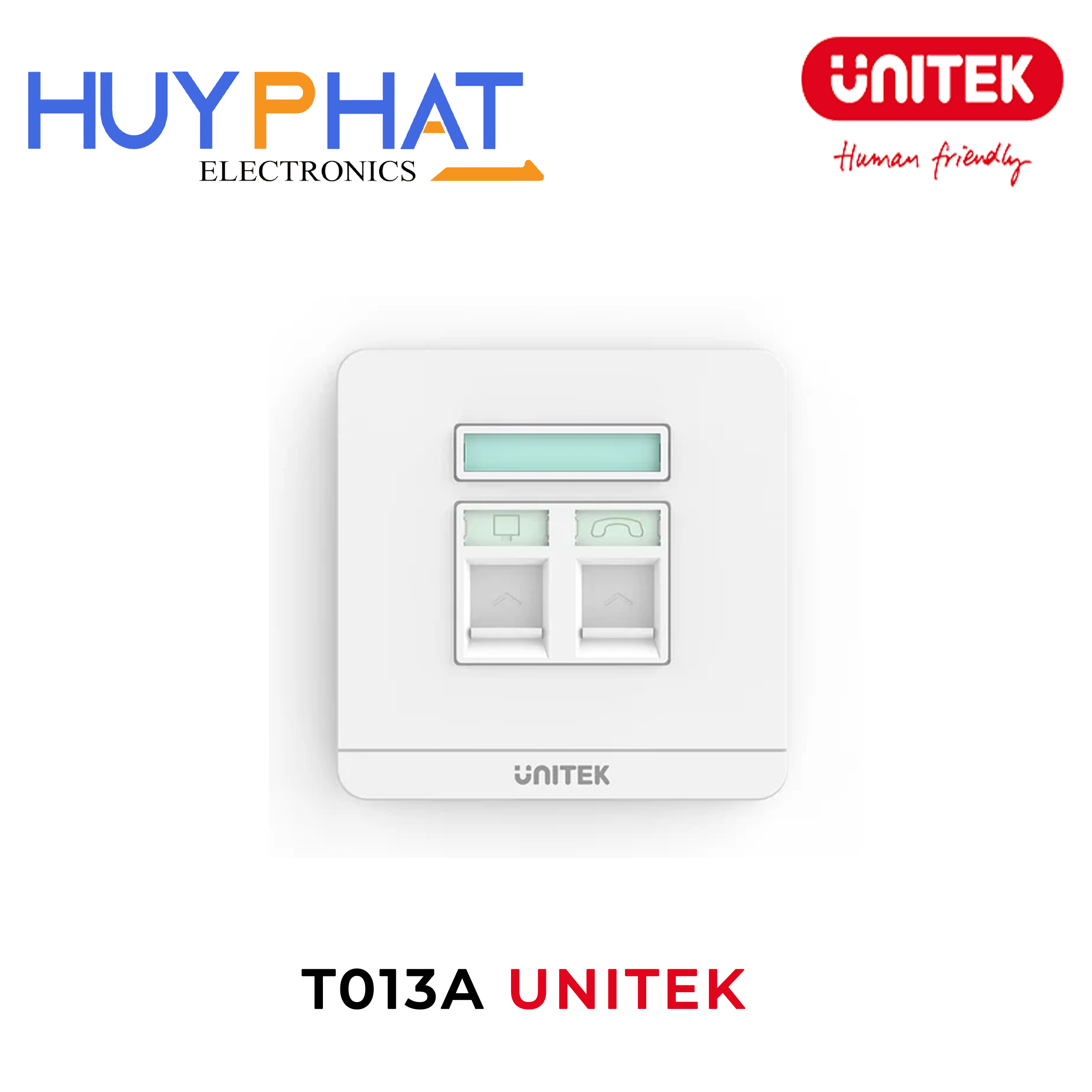 Mặt âm tường ETHERNET đôi UNITEK T013A