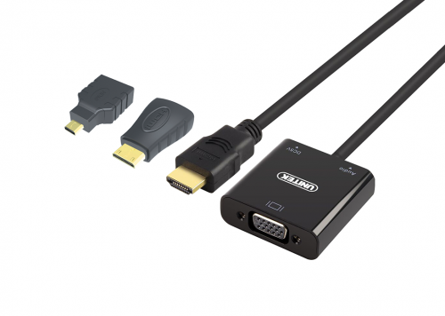 CÁP HDMI -> VGA + AUDIO + ĐĐ MICRO/MINI HDMI UNITEK (Y-6355)