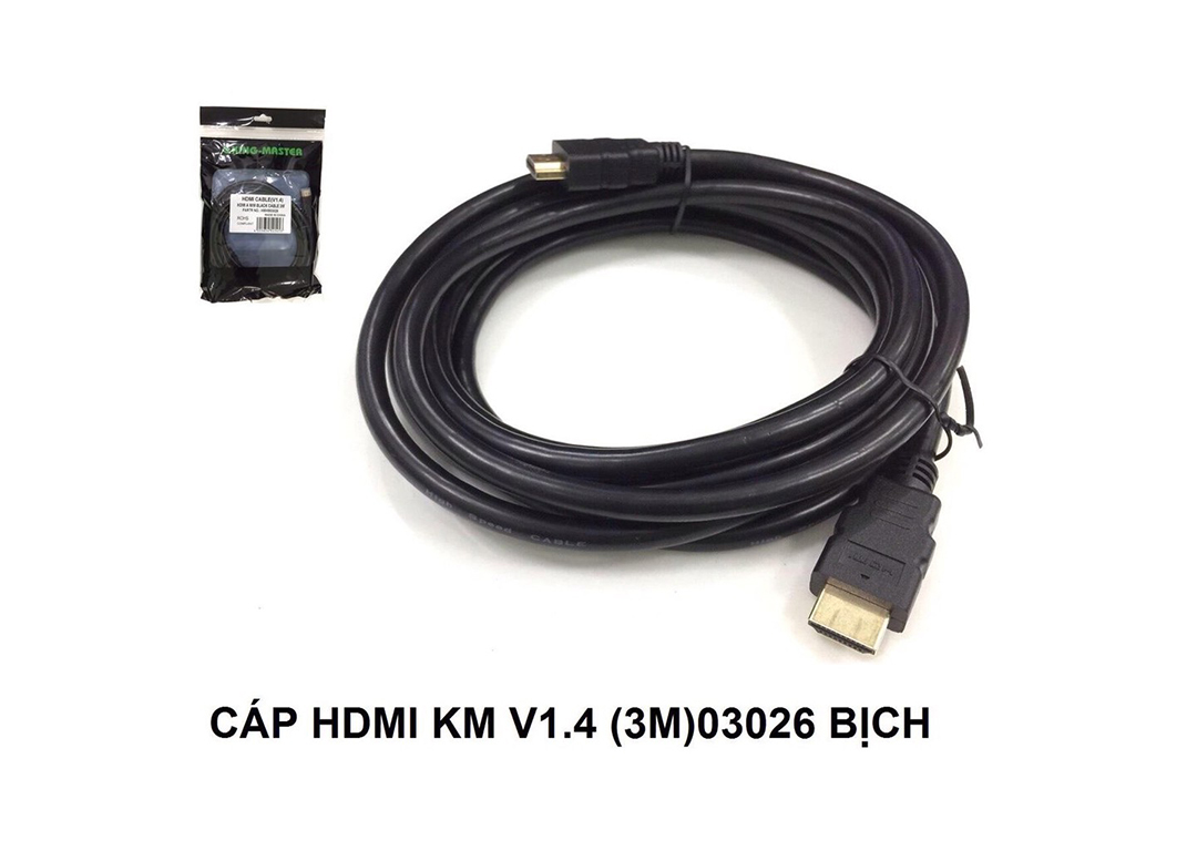 CÁP HDMI KM 1.4 3M (03026) DÂY ĐEN TRƠN