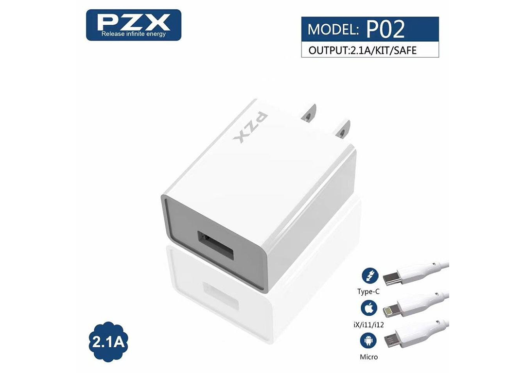 Cốc sạc điện thoại cổng USB kèm cáp sạc micro PZX P02