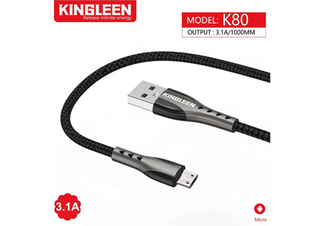 CÁP USB 2.0 -> MICRO USB 3.1A 1M KINGLEEN K80