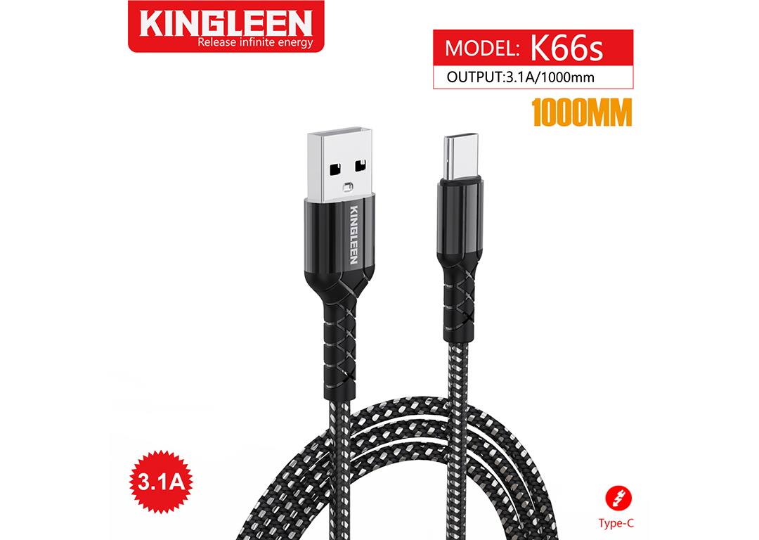 CÁP USB 2.0 -> TYPE-C 3.1A 1M KINGLEEN K66S