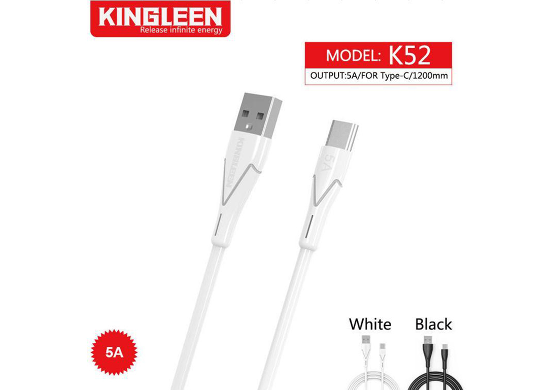 CÁP USB 2.0 -> TYPE-C 5A 1.2M KINGLEEN K52