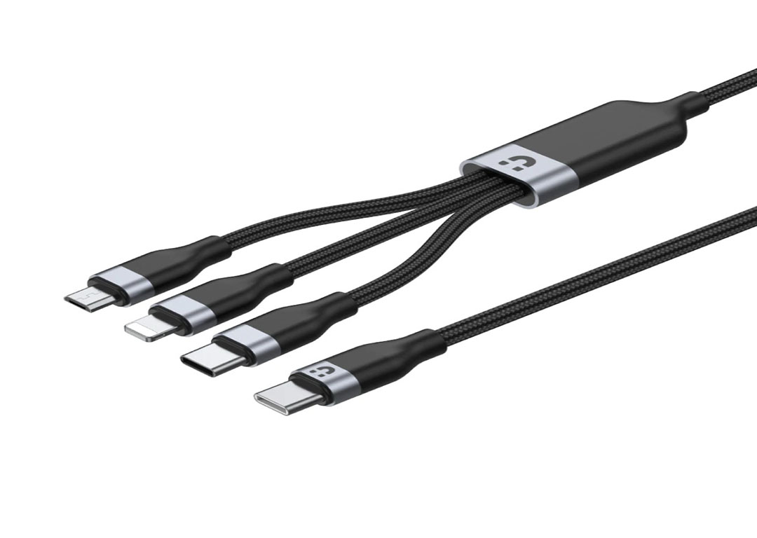 Cáp sạc 3 trong 1 USB-C -> Lightning + Type-C + Micro USB UNITEK C14101BK