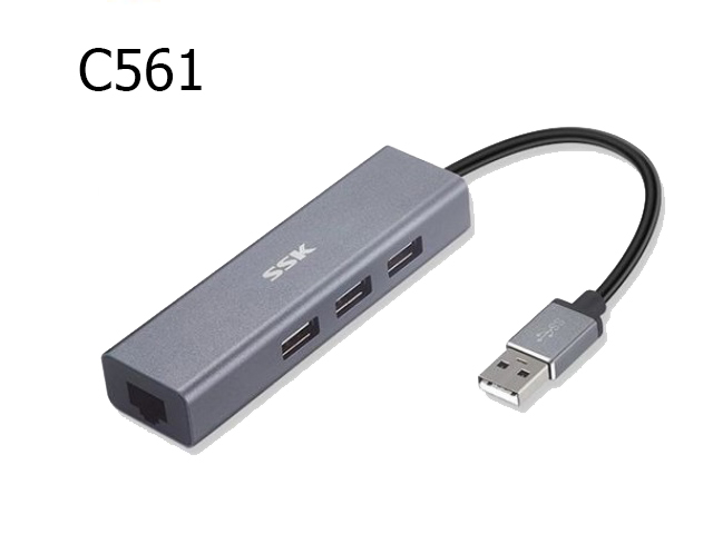 Cáp chia USB 2.0 ->  USB 2.0 + LAN SSK C561