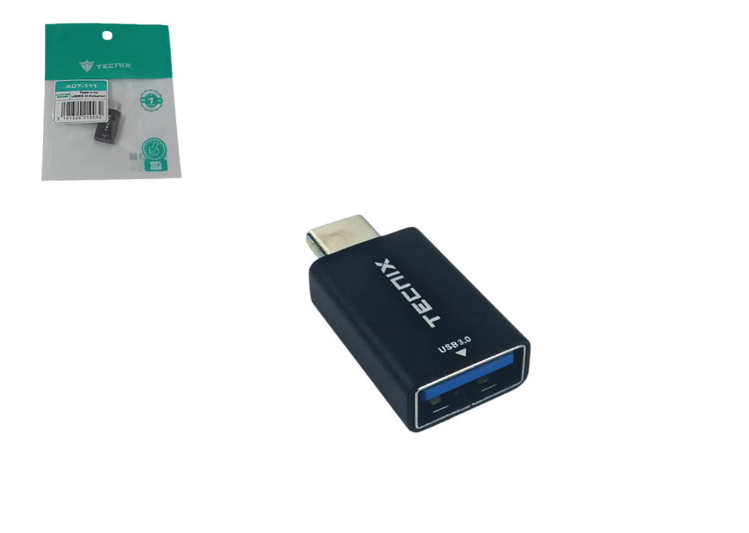 ĐẦU ĐỔI USB RA TYPE-C ADT-111 MÀU ĐEN TECNIX