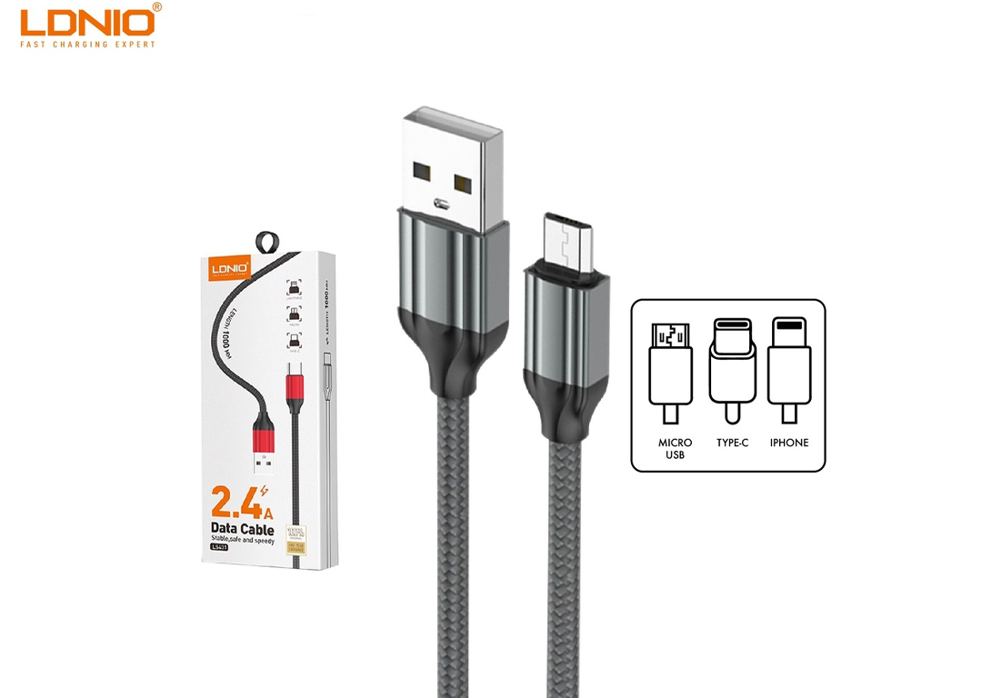 Cáp sạc chuyển đổi USB sang Micro LDNIO LS431