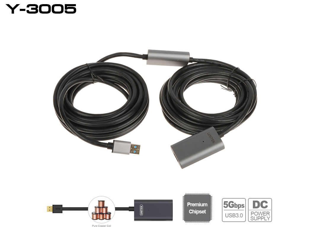 Cáp USB 3.0 nối dài 10m UNITEK Y-3005