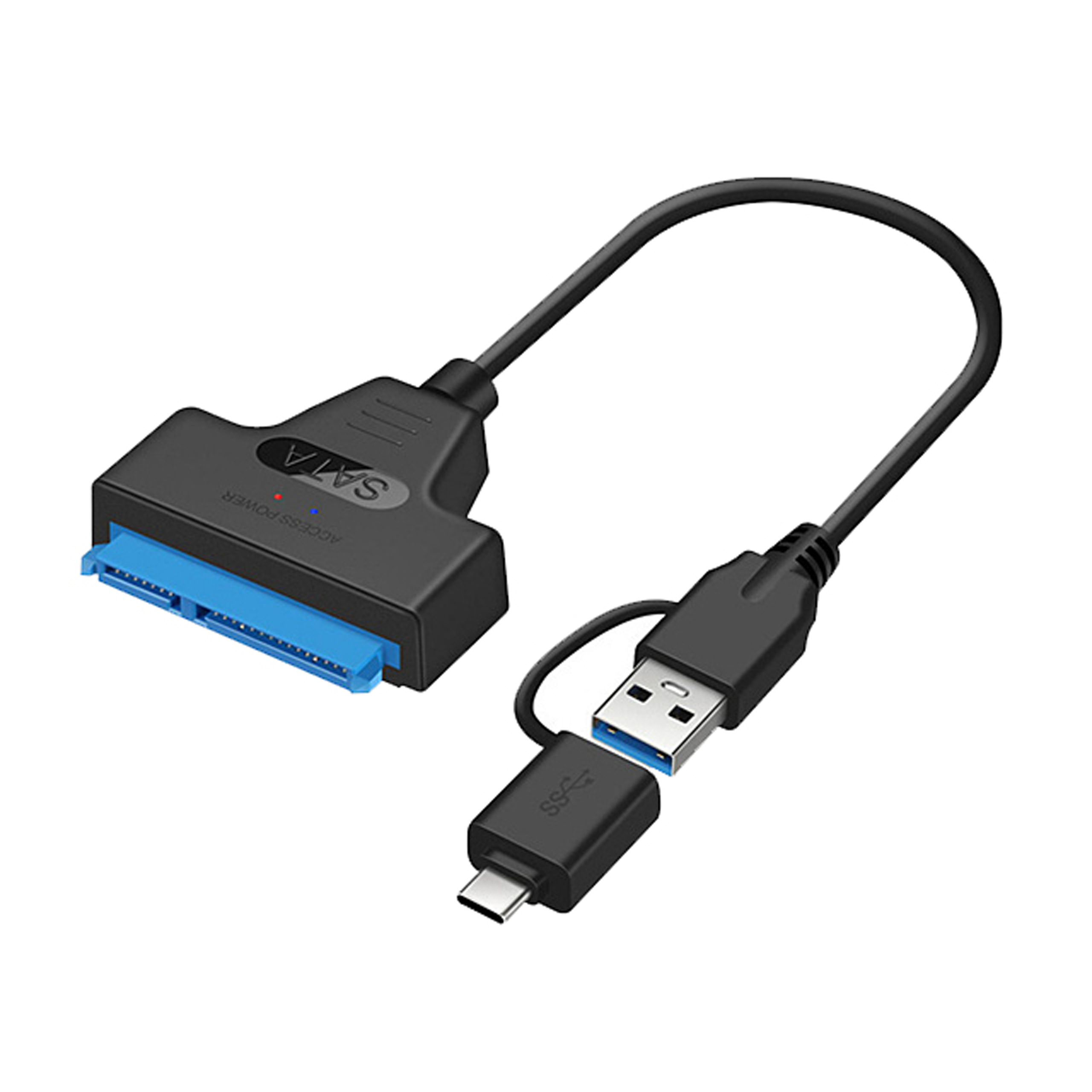 Cáp USB 3.0 + TYPE-C -> SATA 22pin 0.3m YR-USB-95