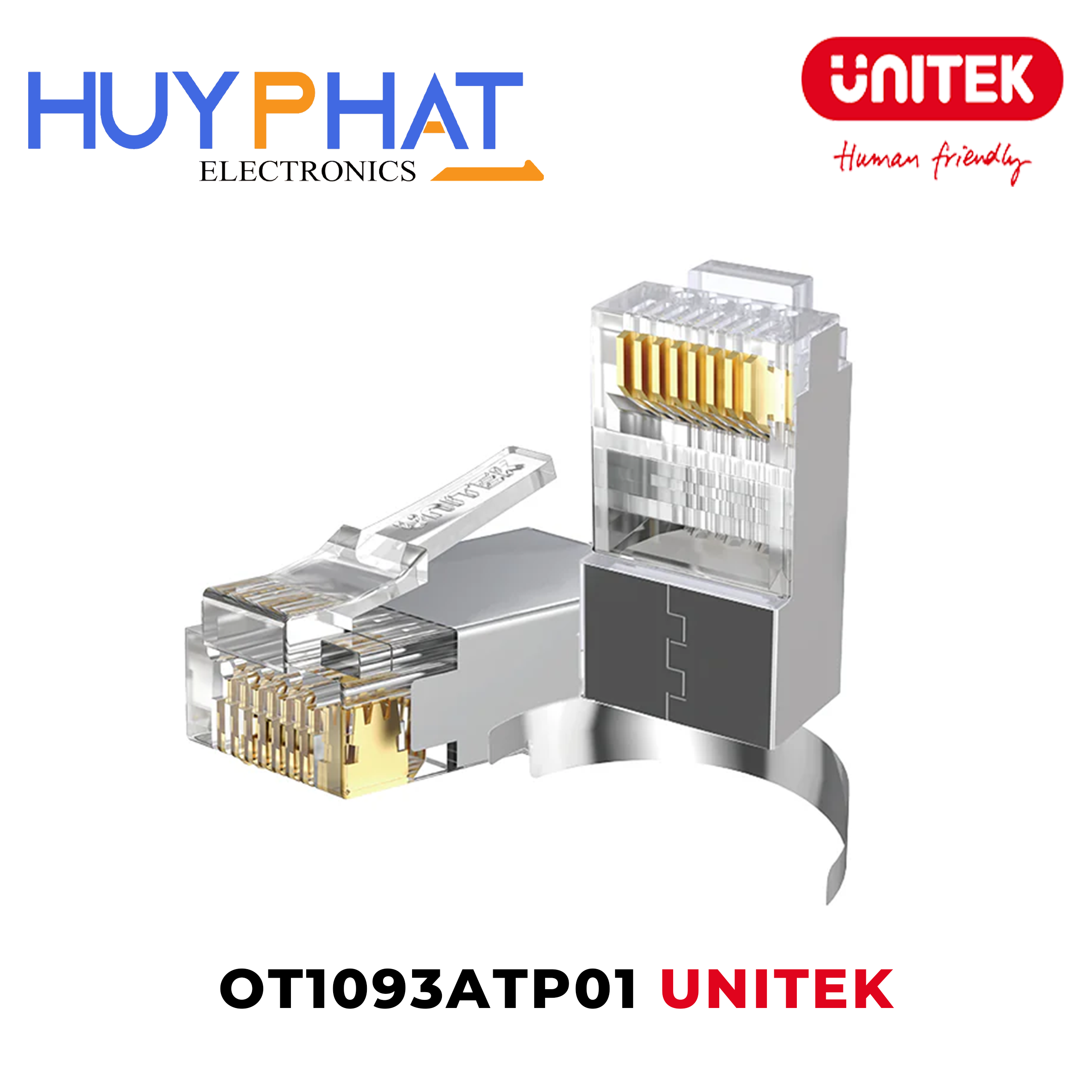 Đầu Mạng FTP Cat 7 Xuyên Thấu Bọc Nhôm UNITEK Y-OT1093ATP01