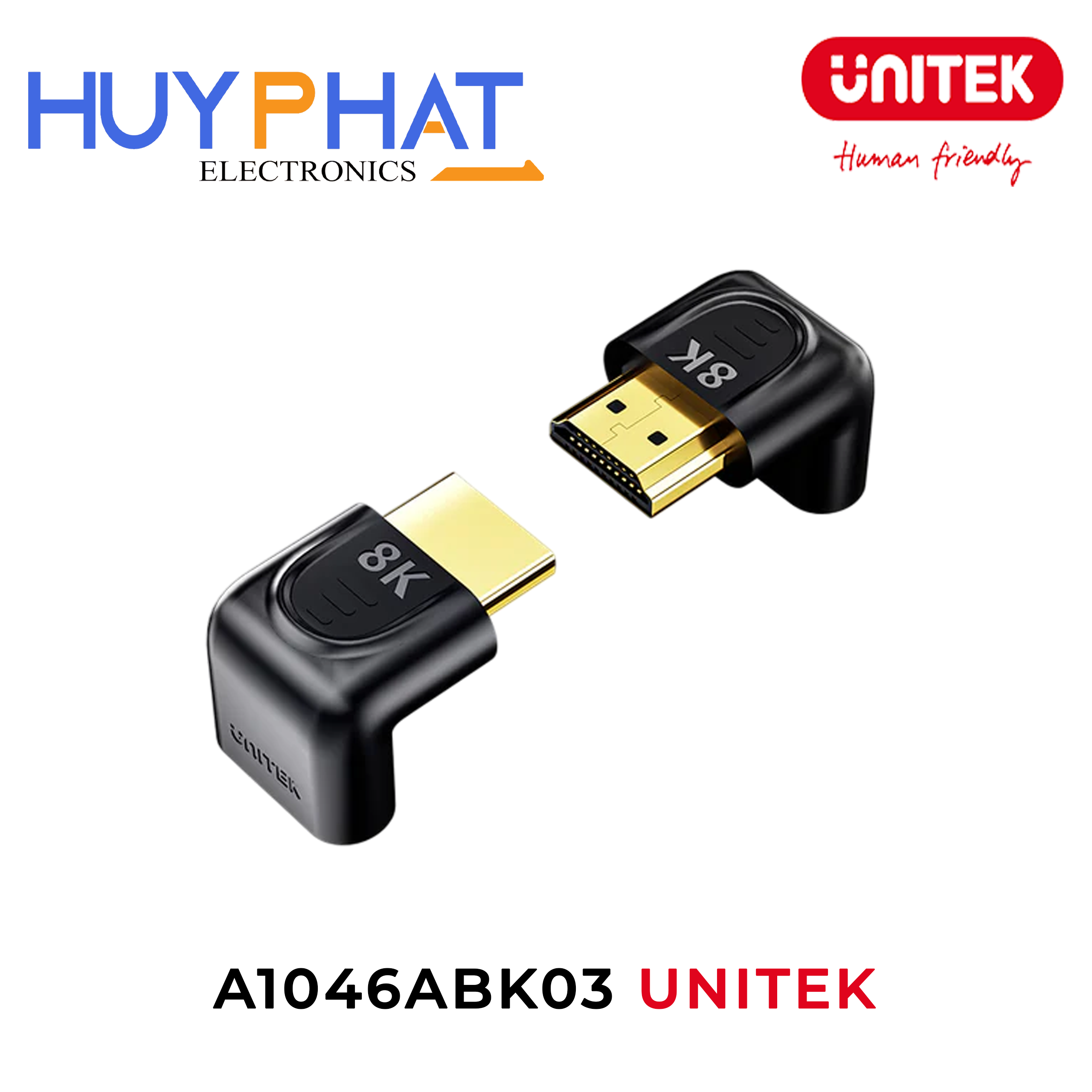 Đầu chuyển đổi HDMI 8K@60Hz đổi góc UNITEK A1046ABK03