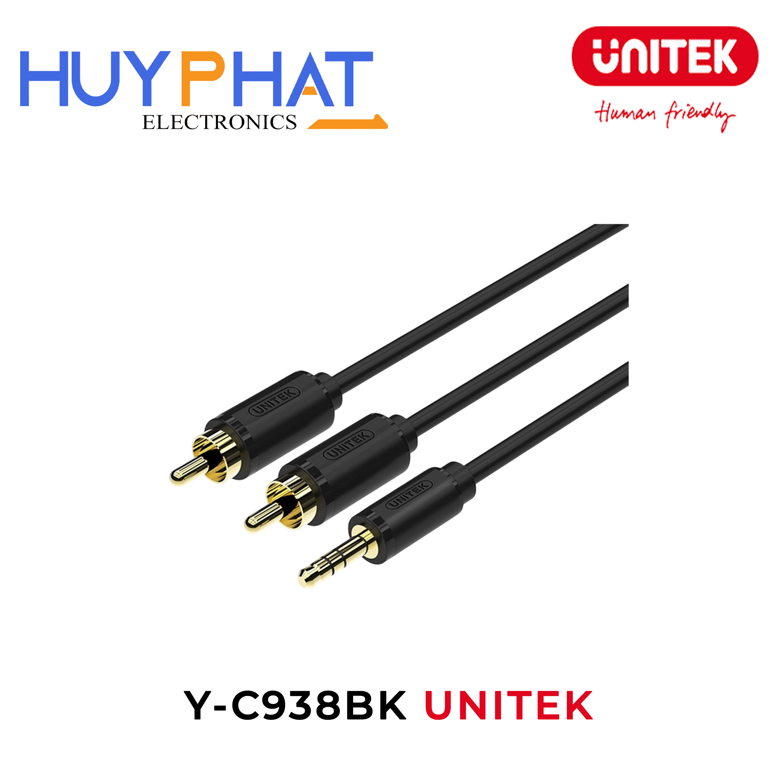 Cáp Âm Thanh 3.5mm -> 2AV 1.5m UNITEK Y-C938BK