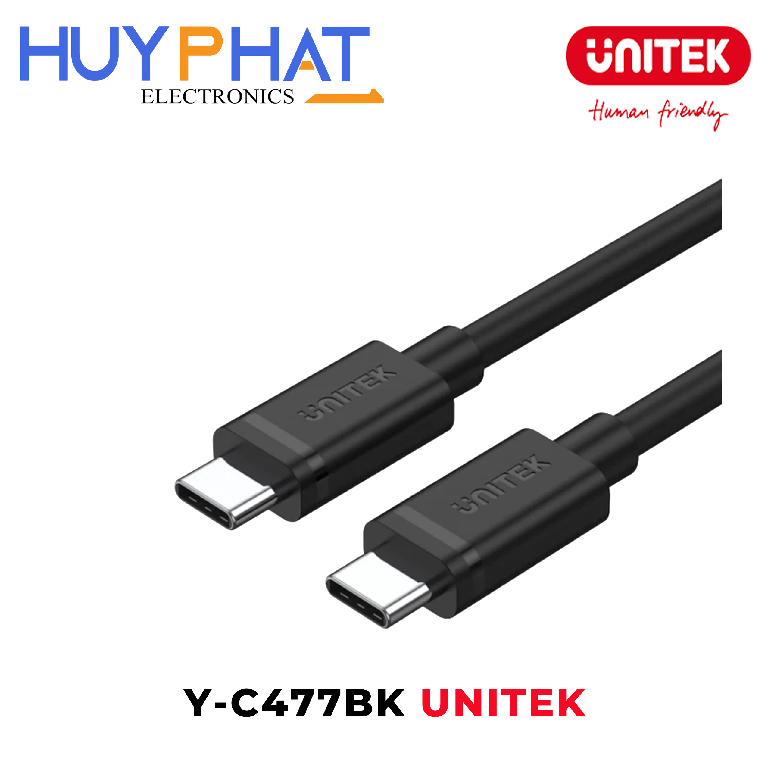 Cáp sạc USB-C 5Gbps (USB 3.0) dài 1M UNITEK Y-C477BK