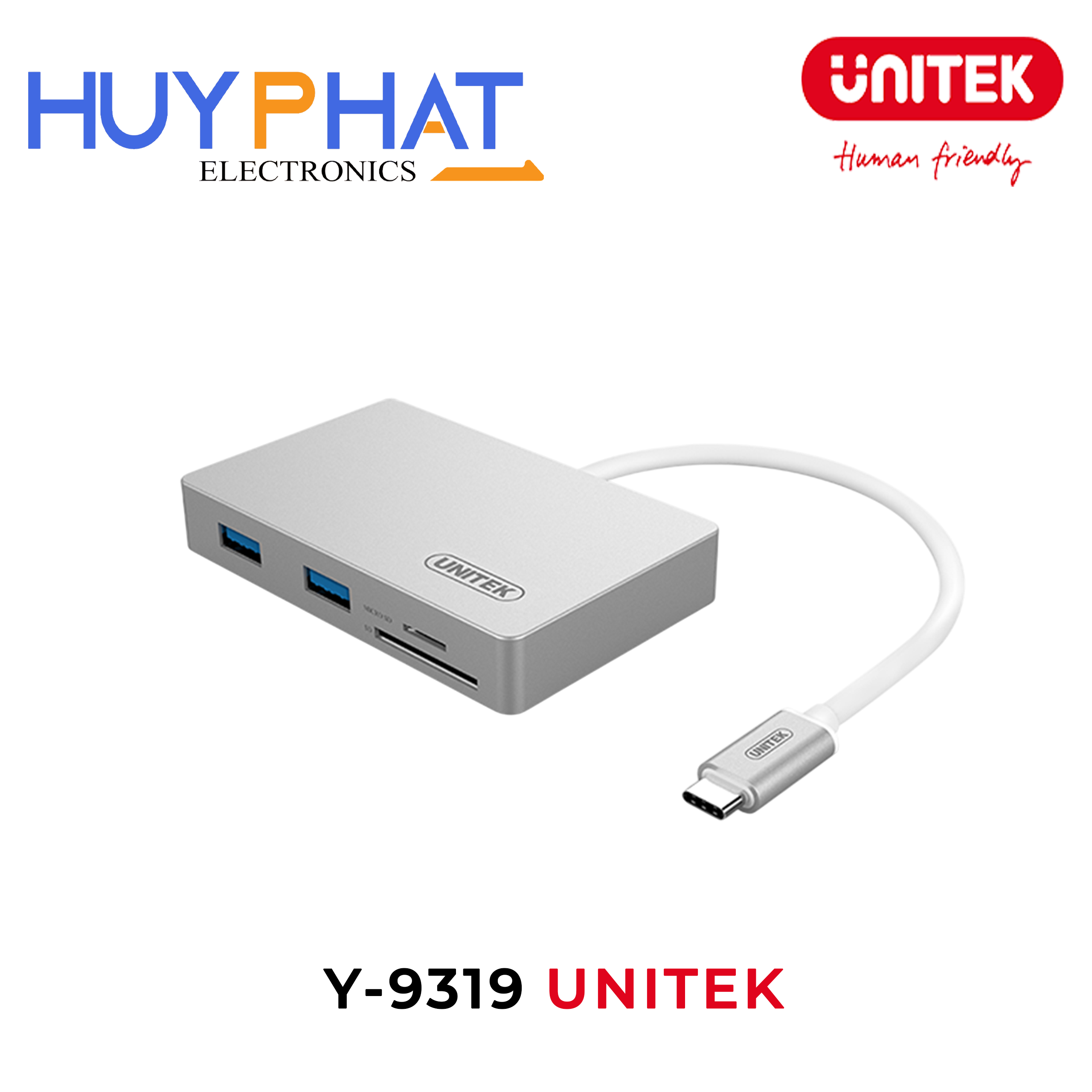 Hub chia 3 trong 1 Type-C -> USB 3.0 + TF + SD UNITEK Y-9319