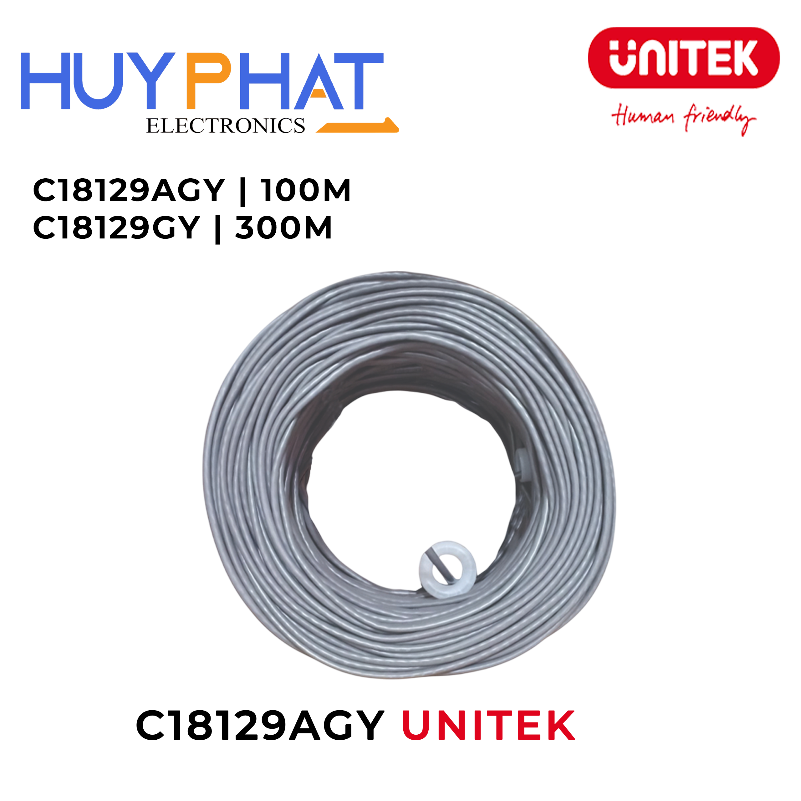 Cáp cuộn UTP Cat5 0.43BC dài 305M UNITEK C18129AGY