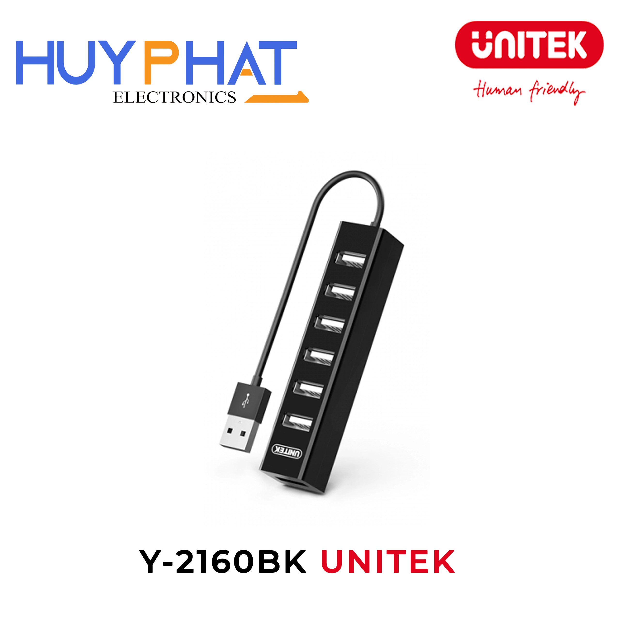 Hub chia 7 cổng USB2.0 dài 0.8M Y-2160BK