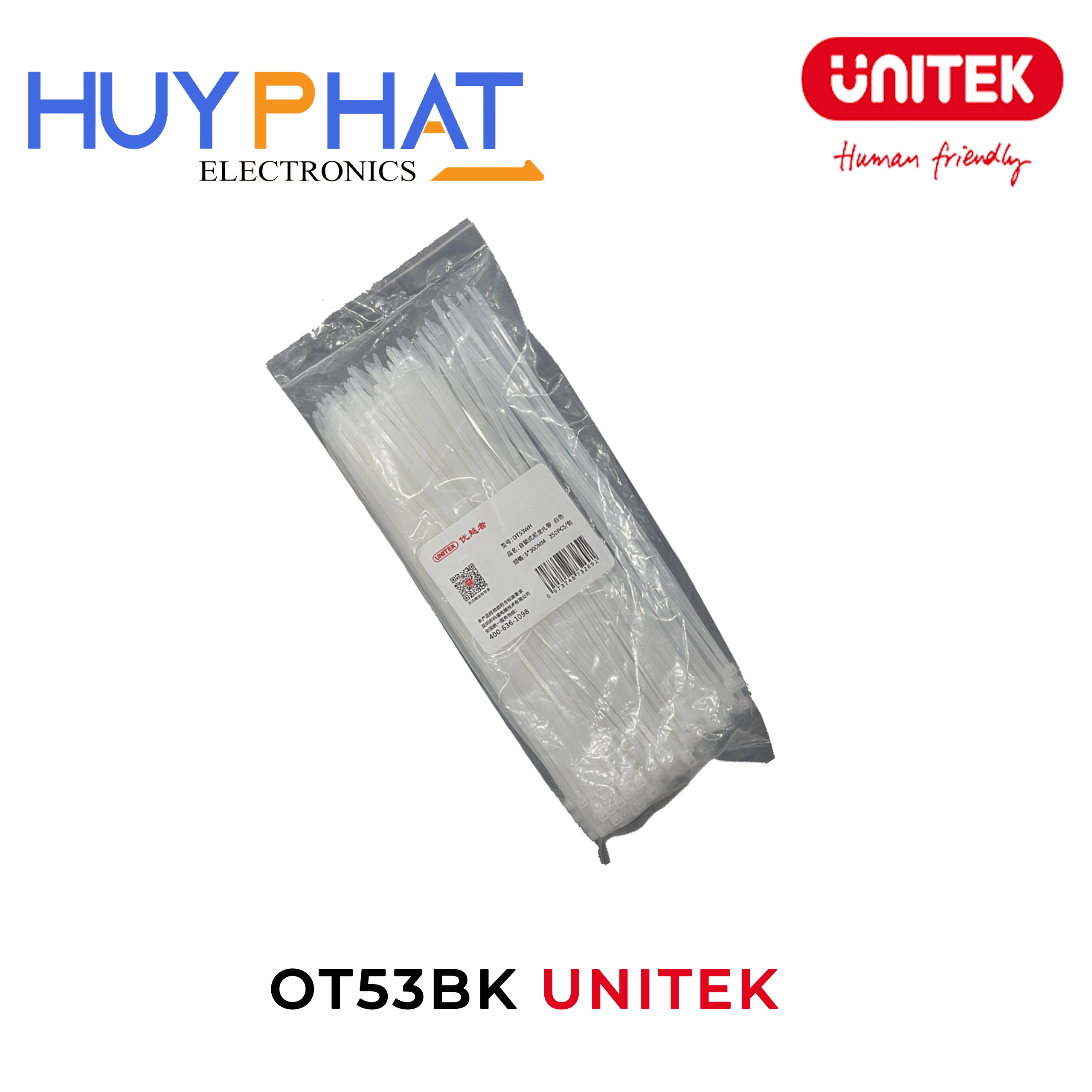 Dây rút 5x300MM UNITEK OT53WH/OT53BK