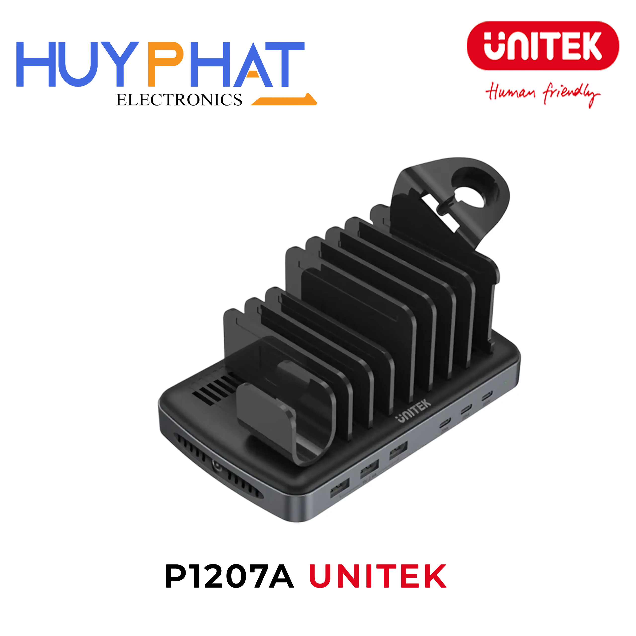 Trạm sạc Smart HP6 6 cổng Type-C + USB-A 120W + PD UNITEK P1207A