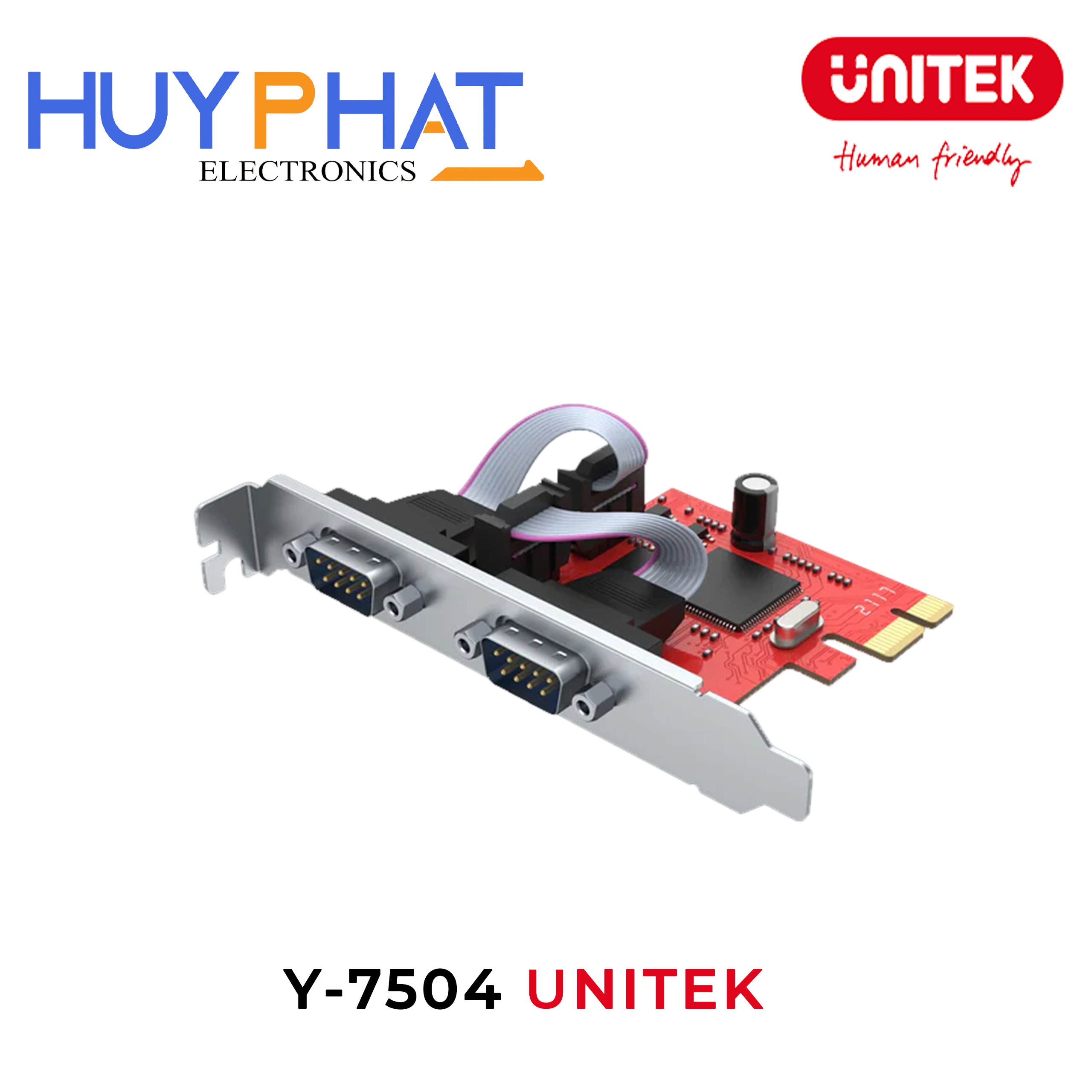Card PCI-E cổng DB9 đôi UNITEK Y-7504