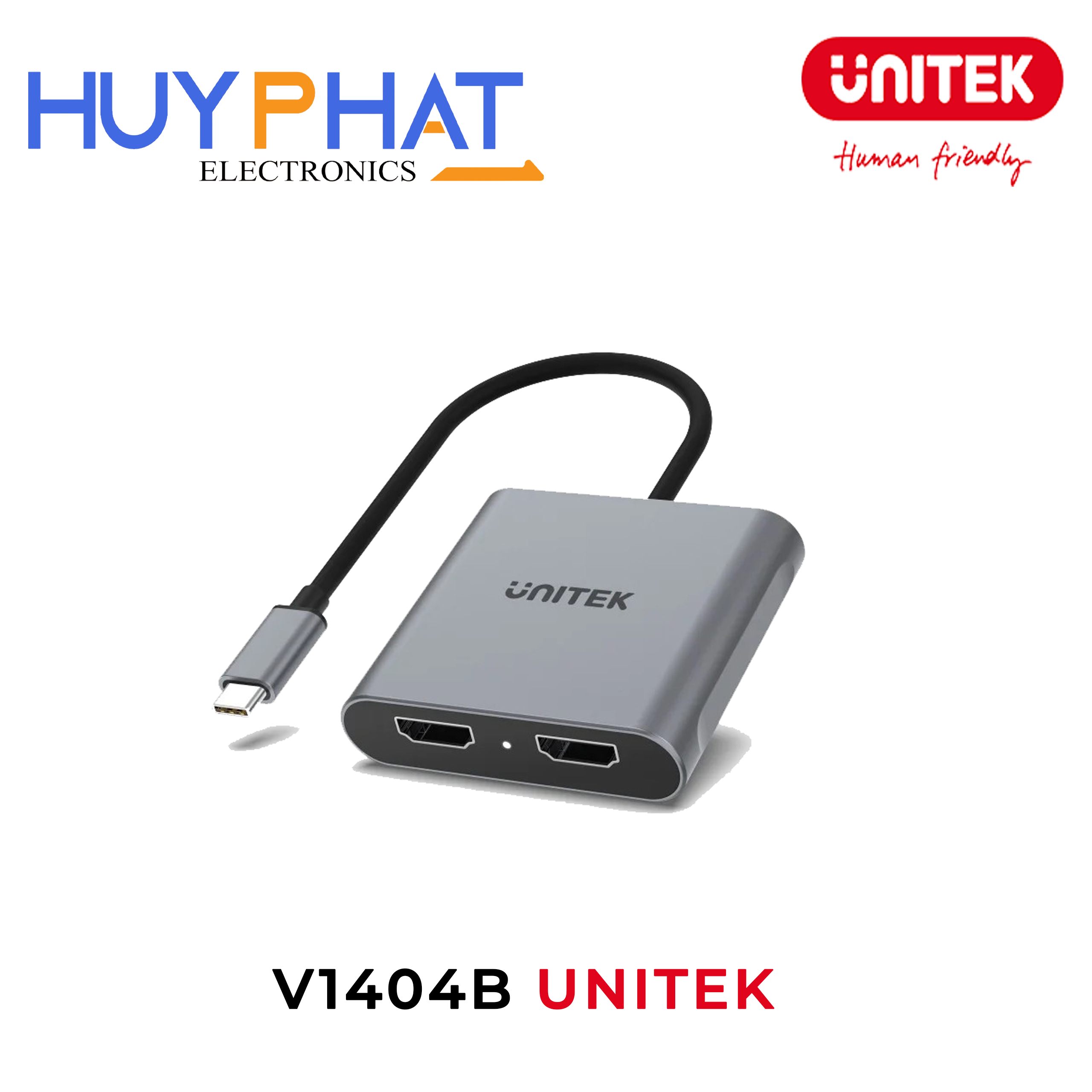 Hub chia Type-C -> HDMI 4K kép UNITEK V1404B