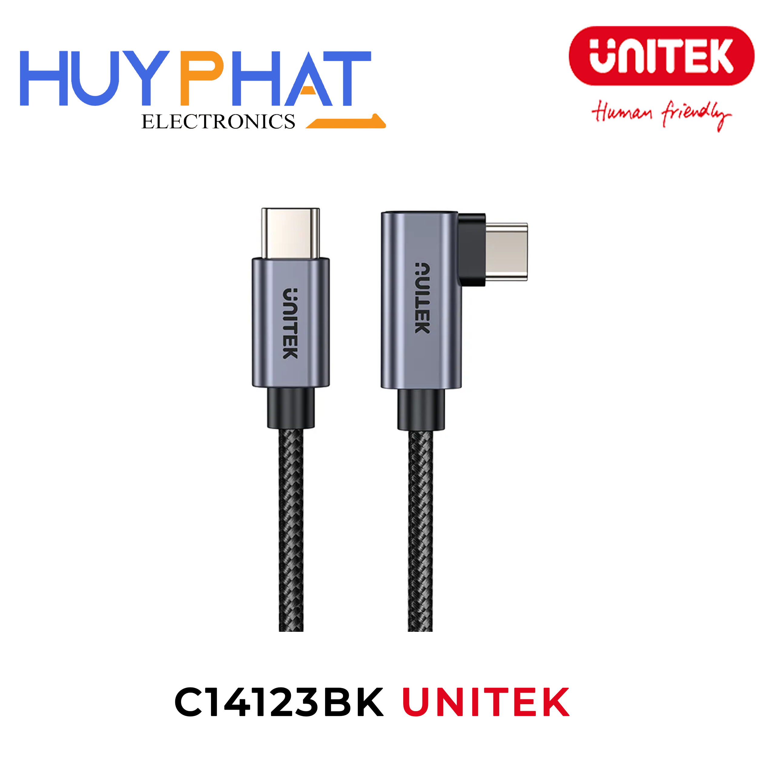 Cáp sạc Type-C 100W 90 độ dài đến 5m UNITEK C14123BK