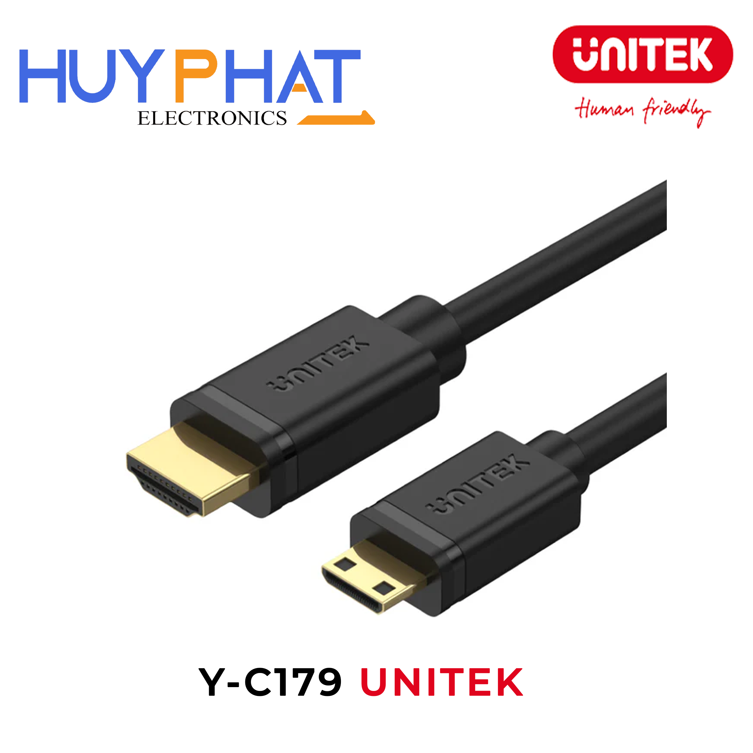 Cáp Mini HDMI -> HDMI 4K@60Hz UNITEK Y-C179