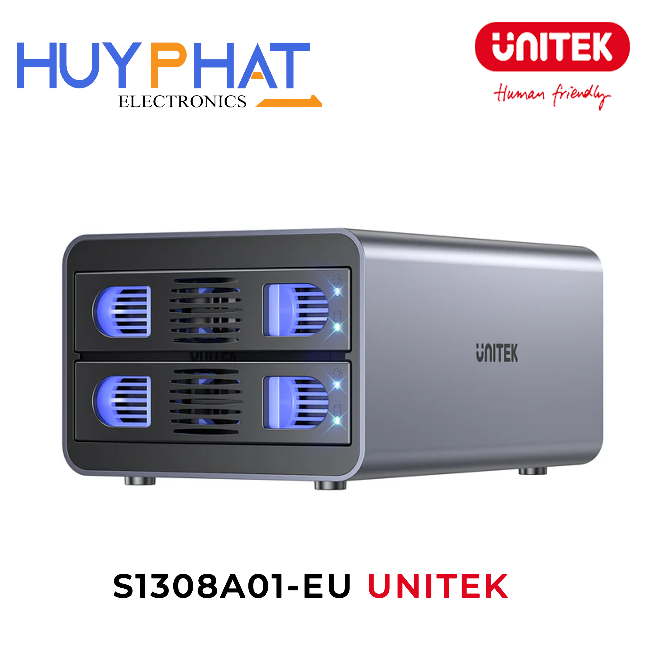 Box ổ cứng ngoài RAID 2 Bay UNITEK S1308A01-EU