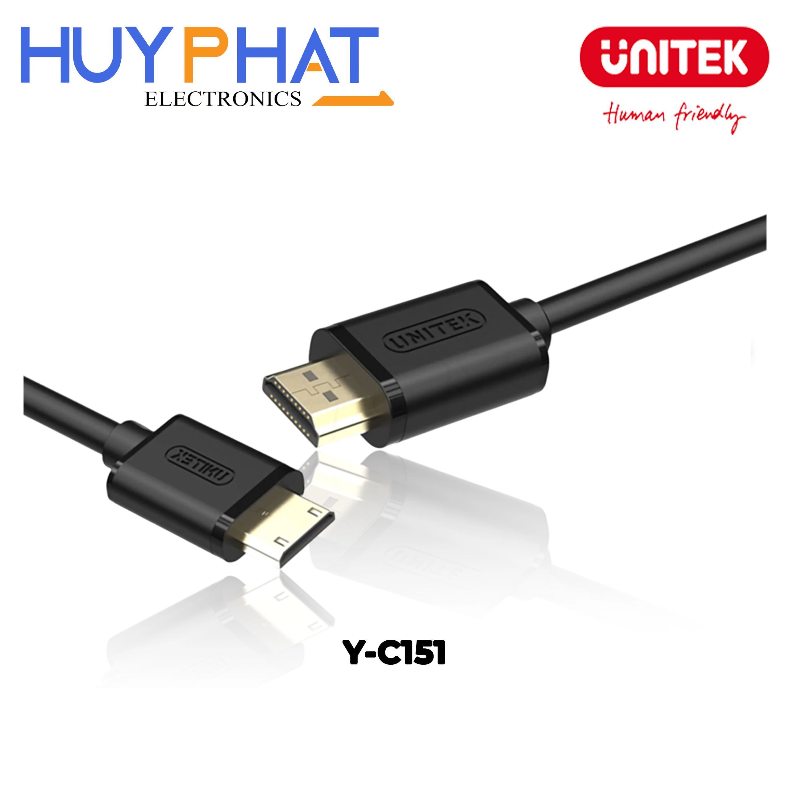 Cáp MiniHDMI -> HDMI2.0 4K@30Hz UNITEK Y-C151