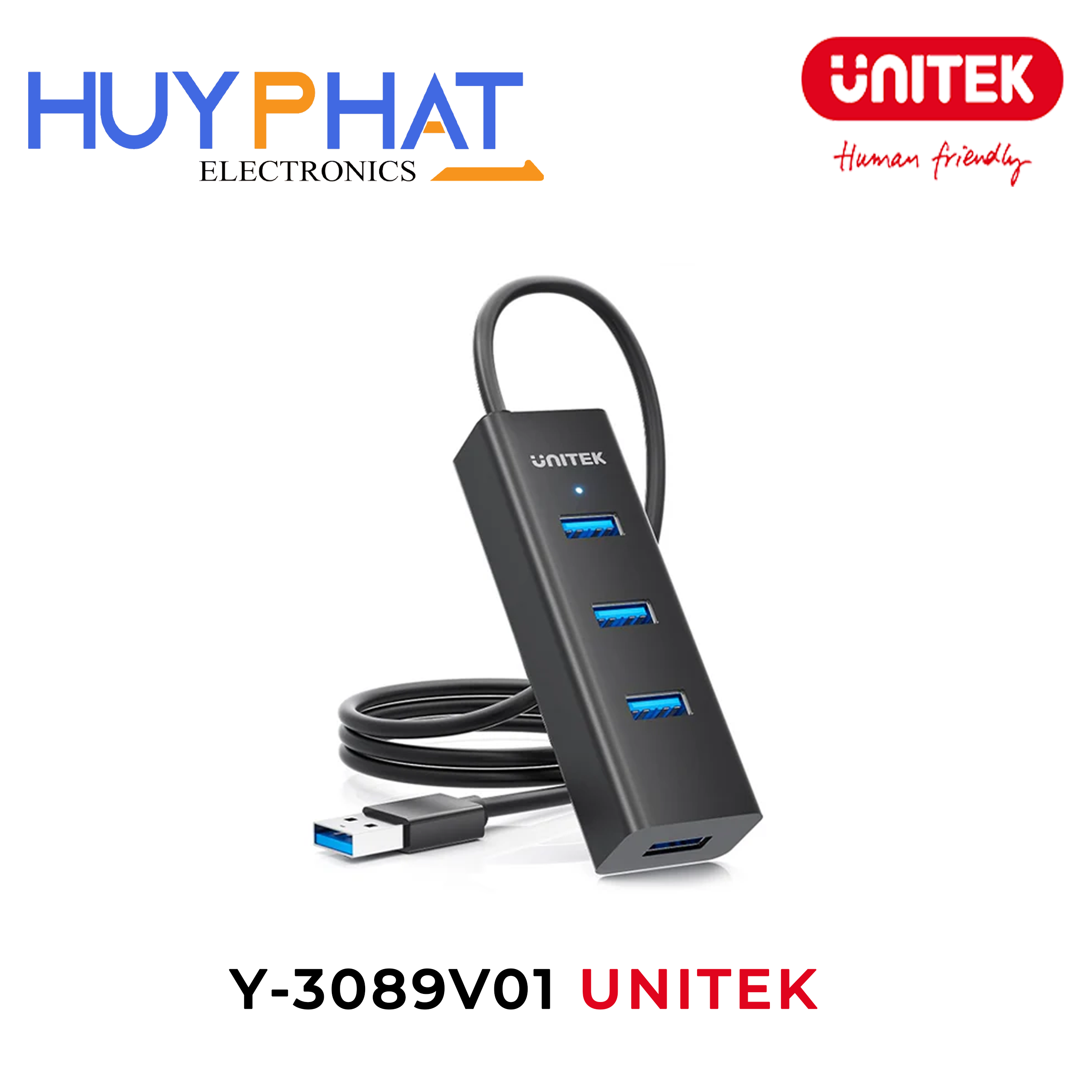 Bộ chia 4 cổng USB-A 5Gbps UNITEK Y-3089V01