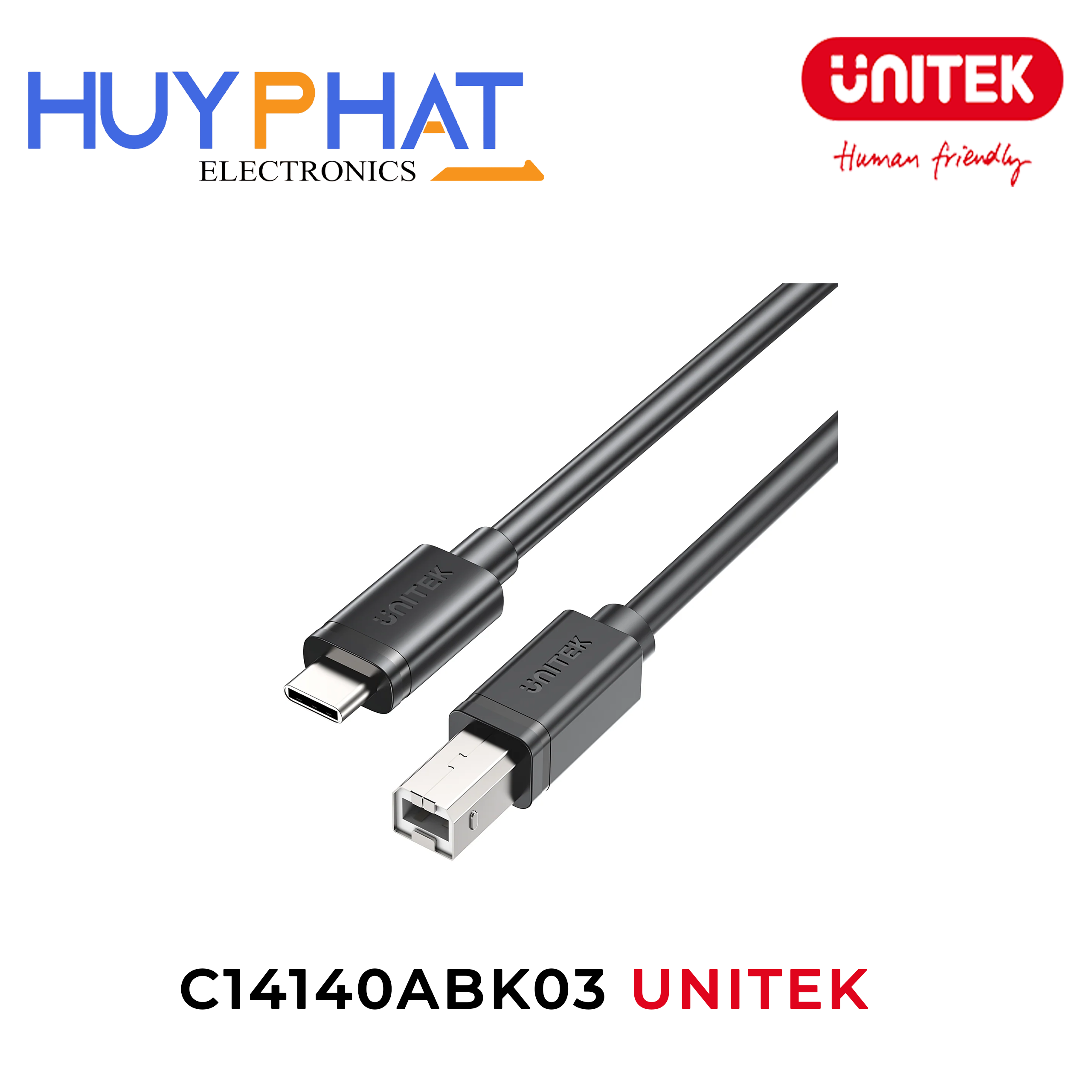 Cáp sạc data Type-C -> USB-B dài đến 5m UNITEK C14140ABK03