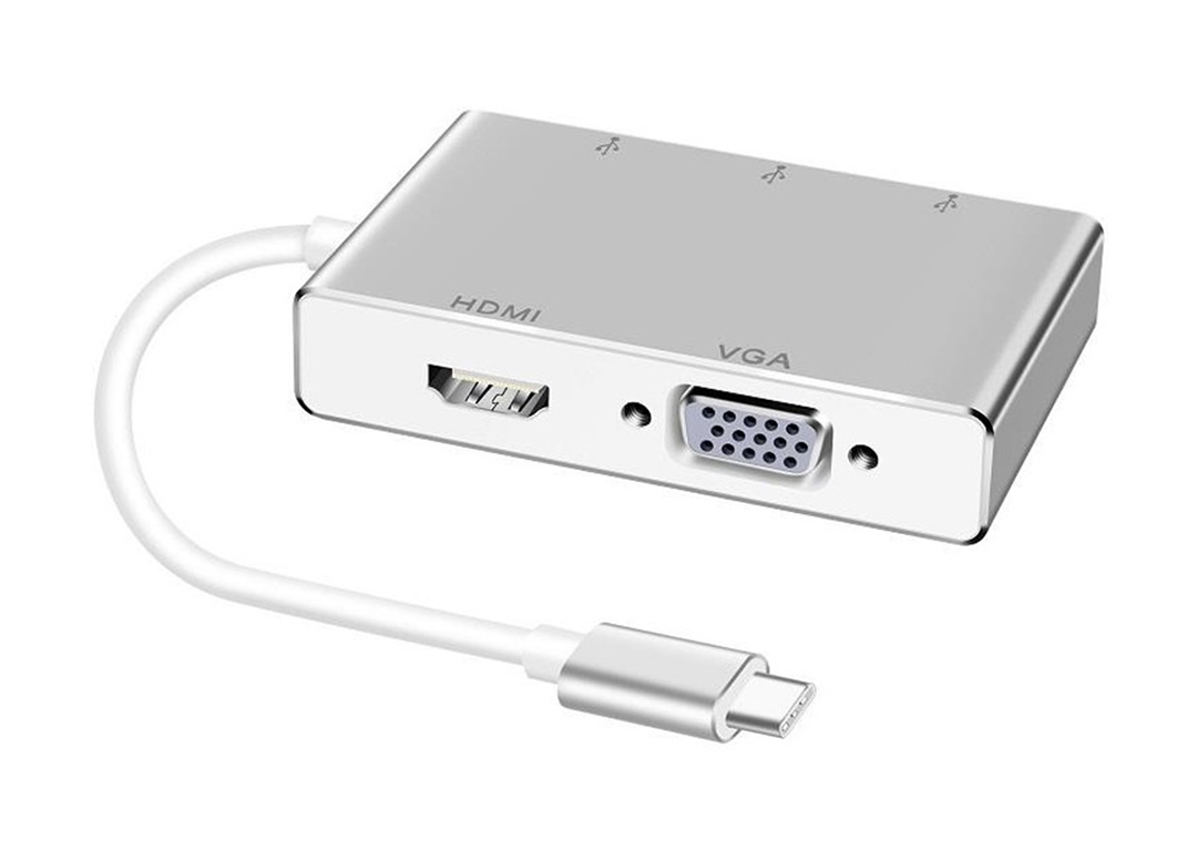 MULTIPORT HUB TYPE-C -> 3 USB 3.0 + VGA + HDMI