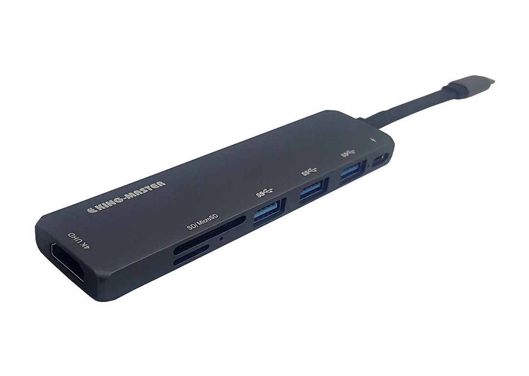 MTP Hub Type-C sang 3 USB 3.0 + HDMI + TF + SD KINGMASTER KY-V128G