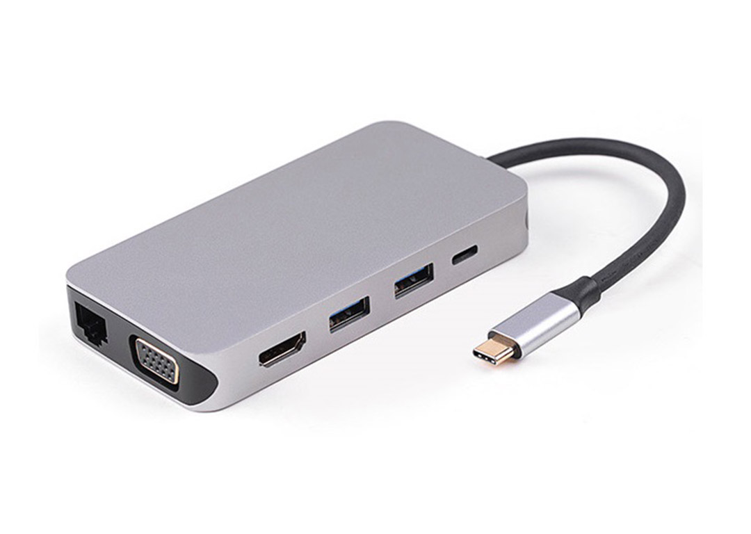 Hub chia 6 trong 1 Type-C -> USB 3.0 + HDMI + VGA + LAN + TF + SD SSK SHU-C520