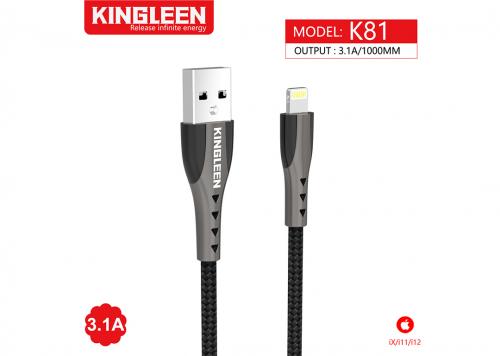 CÁP USB 2.0 -> LIGHTNING 3.1A 1M KINGLEEN K81