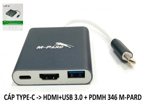 CÁP TYPE-C -> HDMI+USB 3.0+PD MH346 M-PARD