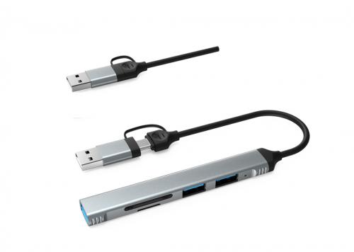 CÁP CHUYỂN ĐỔI CỔNG TYPE-C/USB 3.0 RA 3 CỔNG USB3.0+SD/TF HC-77A