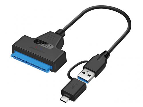 DÂY CÁP TÍN HIỆU CHUYỂN ĐỔI USB 3.0 + TYPE-C RA CỔNG SATA 22PIN 2.5 YR-USB-95