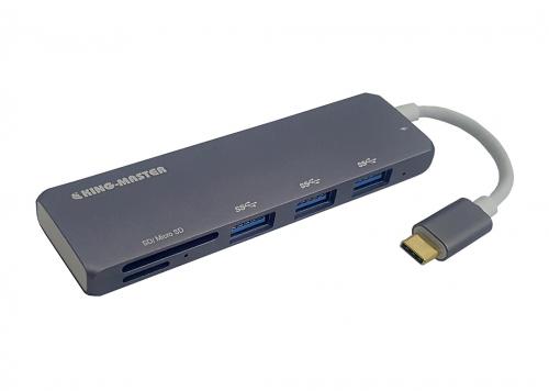 MULTIPORT HUB TYPE-C -> 3 USB 3.0 + TF + SD KINGMASTER (KY-V116G)
