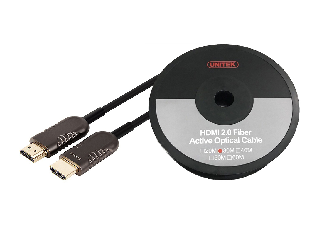 Cáp HDMI 2.0 4K Ultpro Active Optical dài 30m UNITEK Y-C1031BK